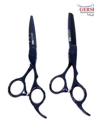 Matte Black Offset Hairdressing Scissor Set