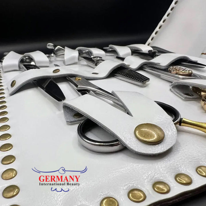 Premium White Leather Scissor Case - 5 Scissor Pocket - Image 4