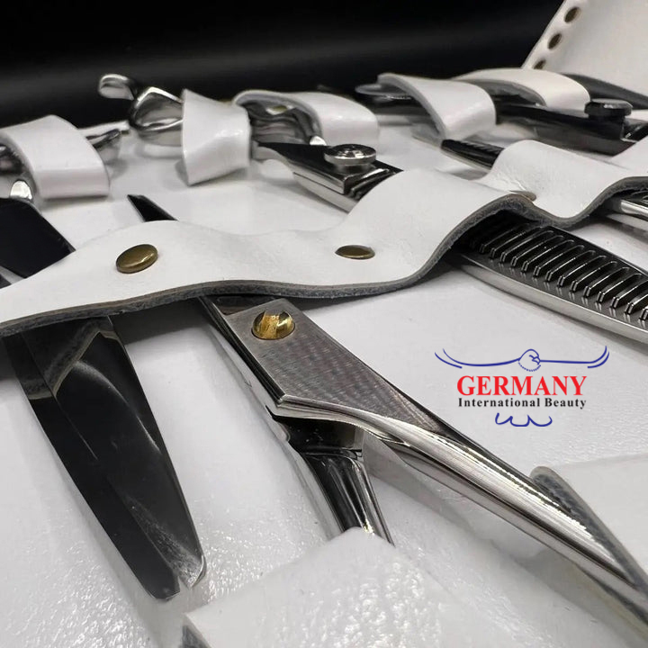 Premium White Leather Scissor Case - 5 Scissor Pocket - Image 3